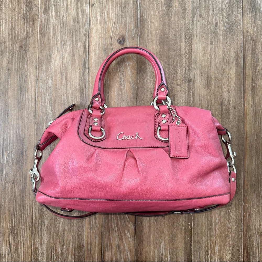 Coach Y2K Baguette Shoulder Bag Purse Pink Leather 90s - Picture 4 of 16